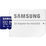 Samsung PRO Plus 512 GB microSDXC (2023) geheugenkaart Blauw, UHS-I U3, Class 10, V30, A2