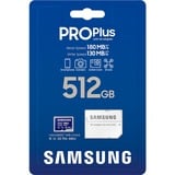 Samsung PRO Plus 512 GB microSDXC (2023) geheugenkaart Blauw, UHS-I U3, Class 10, V30, A2