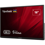ViewSonic VA1650 Lichtgewicht draagbare monitor 16" Zwart, 1x HDMI