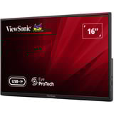 ViewSonic VA1650 Lichtgewicht draagbare monitor 16"  Zwart, 1x HDMI, USB-C