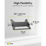 goobay DeLuxe laptophouder voor monitorarm, 11,6 tot 17,3 inch standaard Zwart
