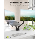 goobay DeLuxe laptophouder voor monitorarm, 11,6 tot 17,3 inch standaard Zwart
