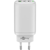 goobay USB-C PD GaN Multiport snellader (65 W) Wit, 2x USB-C, 1x USB-A, Power Delivery, QuickCharge