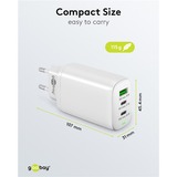 goobay USB-C PD GaN Multiport snellader (65 W) Wit, 2x USB-C, 1x USB-A, Power Delivery, QuickCharge