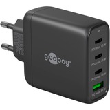 goobay USB-C PD GaN multipoort snellader (68 W) Zwart, 3x USB-C, 1x USB-A, Power Delivery, QuickCharge