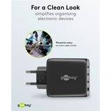 goobay USB-C PD GaN multipoort snellader (68 W) Zwart, 3x USB-C, 1x USB-A, Power Delivery, QuickCharge
