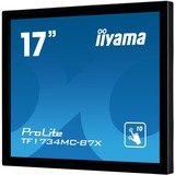 iiyama ProLite TF1734MC-B7X 17" touchscreen monitor Zwart, USB, HDMI, DisplayPort, Touch
