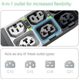 APC APDU10350SM - Switched & Metered-by-Outlet, 0U, 32A, 400V Zwart, (24x) C13/15 + (24x) C13/15/19/21, IEC60309 32A 3Fase stekker