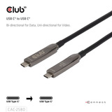 Club 3D Full-Feature USB-C kabel, 15m Zwart, 8K60Hz 10Gbps 60W