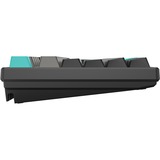 HelloGanss HS108T Obsidian, toetsenbord Zwart/grijs, US lay-out, Gateron G Pro Silver, RGB leds, PBT Doubleshot keycaps, hot swap, 2,4 GHz / Bluetooth / USB-C