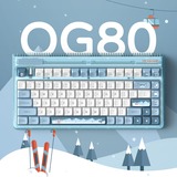 Iqunix OG80 Wintertide Wireless Mechanical Keyboard Lichtblauw, US lay-out (QWERTY), IQUNIX Moonstone Turbo, 80% (TKL)	, RGB leds, Hot-swappable, PBT, 2.4GHz | Bluetooth 5.1 | USB-C