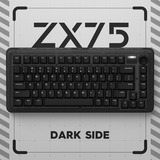 Iqunix ZX75 Dark Side Wireless Mechanical Keyboard, gaming toetsenbord Zwart, US lay-out, Gateron Brown, RGB leds, 75%, Hot-swappable, Double-shot PBT, 2.4GHz | Bluetooth 5.1 | USB-C