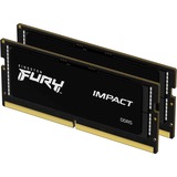 Kingston FURY Impact 32 GB DDR5-6400 (2x 16 GB) laptopgeheugen Zwart, KF564S38IBK2-32, SO-DIMM, XMP 3.0