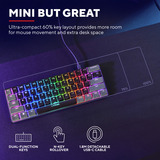 Trust GXT 867 Acira 60% mini mechanisch gaming toetsenbord Zwart, US lay-out, Outemu Red, 60%, RGB