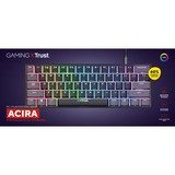 Trust GXT 867 Acira 60% mini mechanisch gaming-toetsenbord, gaming toetsenbord Zwart, US lay-out, Outemu Red, 60%, RGB