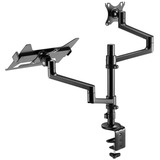 goobay Deluxe Monitor Mount met Laptop Arm, 17 tot 32 inch monitorarm Zwart