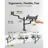 goobay Deluxe Monitor Mount met Laptop Arm, 17 tot 32 inch monitorarm Zwart