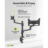 goobay Deluxe Monitor Mount met Laptop Arm, 17 tot 32 inch monitorarm Zwart