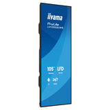 iiyama ProLite LH10552UWS-B1AG 104.6" Ultra Wide Public Display Zwart, HDMI, DisplayPort, USB-C, LAN, WiFi 6E, Audio, Android OS