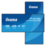 iiyama ProLite LH10552UWS-B1AG 104.6" Ultra Wide Public Display Zwart, HDMI, DisplayPort, USB-C, LAN, WiFi 6E, Audio, Android OS