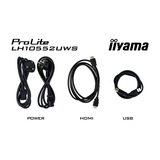 iiyama ProLite LH10552UWS-B1AG 104.6" Ultra Wide Public Display Zwart, HDMI, DisplayPort, USB-C, LAN, WiFi 6E, Audio, Android OS