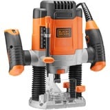 BLACK+DECKER 1200W 6.35mm Bovenfrees KW1200EKA-QS Oranje, Incl. opbergkoffer en 6 frezen