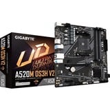 GIGABYTE A520M DS3H V2 socket AM4 moederbord Zwart/grijs, RAID, Gb-LAN, Sound, µATX