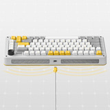Iqunix ZX75 Gravity Wave Wireless Mechanical Keyboard, gaming toetsenbord Grijs/geel, US lay-out, Gateron Red, RGB leds, 75%, Hot-swappable, Double-shot PBT, 2.4GHz | Bluetooth 5.1 | USB-C