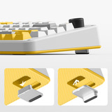 Iqunix ZX75 Gravity Wave Wireless Mechanical Keyboard, gaming toetsenbord Grijs/geel, US lay-out, Gateron Red, RGB leds, 75%, Hot-swappable, Double-shot PBT, 2.4GHz | Bluetooth 5.1 | USB-C