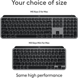 Logitech MX Keys Mini For Mac toetsenbord Grijs, US-International lay-out (QWERTY), 80% (TKL)	, Bluetooth Low Energy