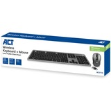 ACT Connectivity Draadloze set met toetsenbord en muis desktopset Zwart, 100%, 800 - 1600 DPI
