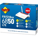 AVM FRITZ!Box 6850 LTE International router Wit/rood, 4G (LTE), 3G/3G+ (UMTS/HSPA+), Mesh Wi-Fi