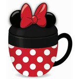  Disney: Mickey Mouse - Minnie Shaped Mug with Lid mok Zwart/rood