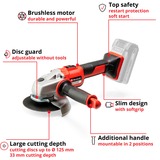 EINHELL Accu Haakse slijper AXXIO Rood/zwart, Accu en oplader niet inbegrepen