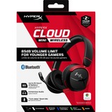 HyperX HyperX Cloud Mini - Wireless  over-ear gaming headset Zwart, Bluetooth 5.3 | Pc, Xbox, Nintendo Switch, Steam Deck, PlayStation 4, PlayStation 5, mobiele telefoon, Chromebook