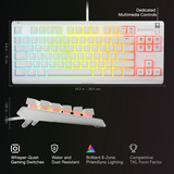 SteelSeries Apex 3 TKL, gaming toetsenbord Wit, US lay-out, SteelSeries Whisper-Quiet, RGB leds, TKL