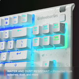 SteelSeries Apex 3 TKL, gaming toetsenbord Wit, US lay-out, SteelSeries Whisper-Quiet, RGB leds, TKL
