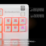 SteelSeries Apex 3 TKL, gaming toetsenbord Wit, US lay-out, SteelSeries Whisper-Quiet, RGB leds, TKL