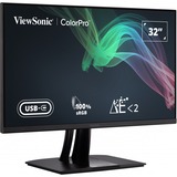 ViewSonic VP3256-4K 31.5" monitor Zwart (mat), 2x HDMI, 1x Displayport, USB-A, USB-B, USB-C