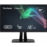 ViewSonic VP3256-4K 31.5" monitor Zwart (mat), 2x HDMI, 1x Displayport, USB-A, USB-B, USB-C