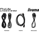 iiyama ProLite LH3241S-B2 31.5" Public Display Zwart, VGA, HDMI, LAN, USB, Audio 