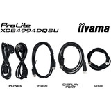 iiyama ProLite XCB4994DQSU-B1 49" Curved UltraWide monitor Zwart (mat), 2x HDMI, 2x DisplayPort, USB-C, Audio, 120 Hz
