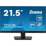 iiyama ProLite XU2293HSU-B7 21.5" monitor Zwart, 100 Hz, HDMI, DisplayPort, Audio, USB
