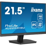 iiyama ProLite XU2293HSU-B7 21.5" monitor Zwart, 100 Hz, HDMI, DisplayPort, Audio, USB