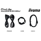 iiyama ProLite XU2293HSU-B7 21.5" monitor Zwart, 100 Hz, HDMI, DisplayPort, Audio, USB