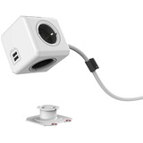Allocacoc PowerCube Extended, stekkerdoos met USB stekkerdoos Wit/grijs, België | Frankrijk