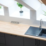 Brennenstuhl Estilo Hoekstekkerdoos 4-voudig stekkerdoos Wit/roestvrij staal, 2x USB