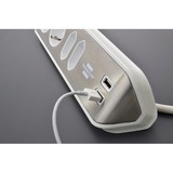 Brennenstuhl Estilo Hoekstekkerdoos 4-voudig stekkerdoos Wit/roestvrij staal, 2x USB