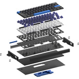 Iqunix EZ60 Magnetic Switch Gaming HE Keyboard, gaming toetsenbord Zwart/blauw, US lay-out, US-International, Gateron Magnetic Jade Pro, 60%, RGB, Double Shot PBT Keycaps