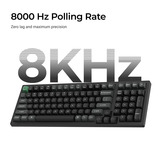 Keychron K4 Ultra 8K Wireless Custom Mechanical Keyboard Zwart, US lay-out (QWERTY), Keychron Apex Banana, 96%, RGB leds, OSA Double-shot PBT, USB-C | 2.4 GHz | Bluetooth 5.2
